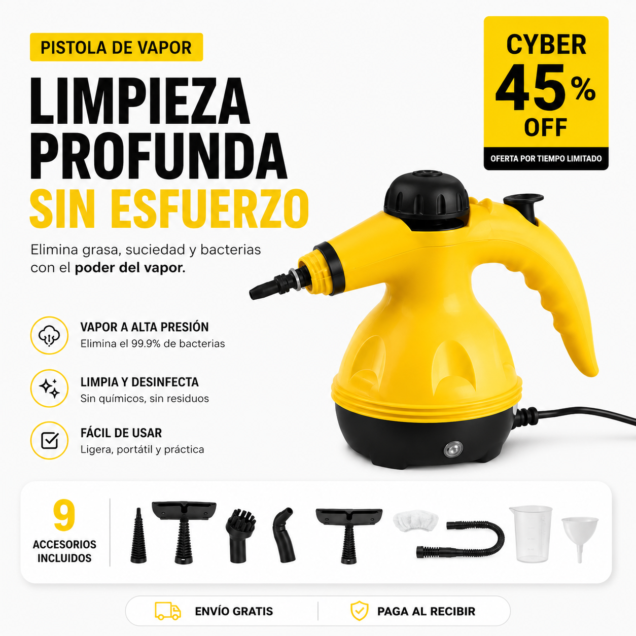 Mopa Vapor Pro – Limpieza Profesional y profunda - Resultados expertos!